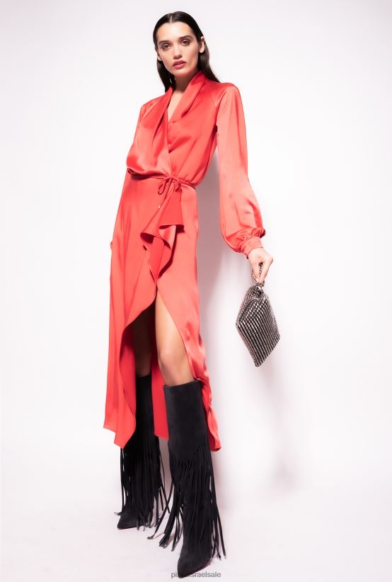 שמלות באורך בינוני | Pinkoנוסחה 1 אדום שמלת מעטפת סאטן 4J84TD101