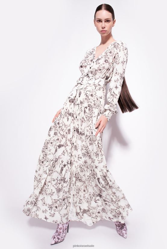 שמלות ארוכות | Pinkoחמאה/שחור שמלת חולצה עם הדפס קעקוע 4J84TD114