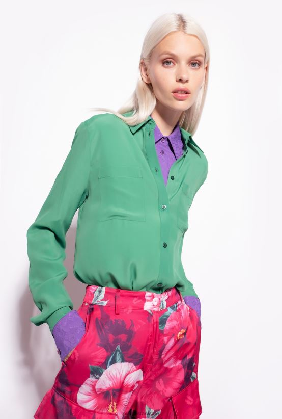 חולצות | Pinkoאֲמָזוֹנָה חולצה בתערובת משי עם כיס חזה 4J84TD240