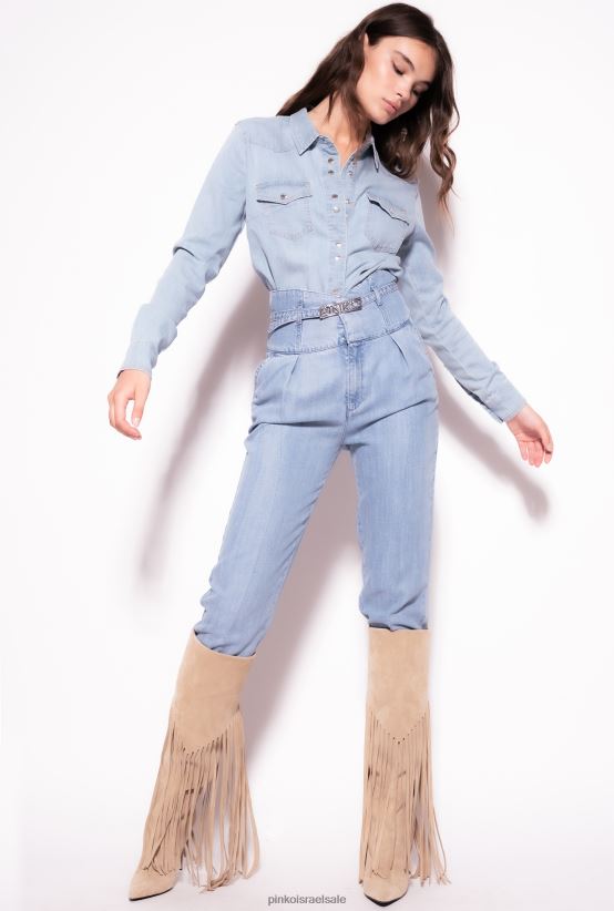 חולצות | Pinkoצל כחול חולצת ג'ינס אריג בהירה 4J84TD280