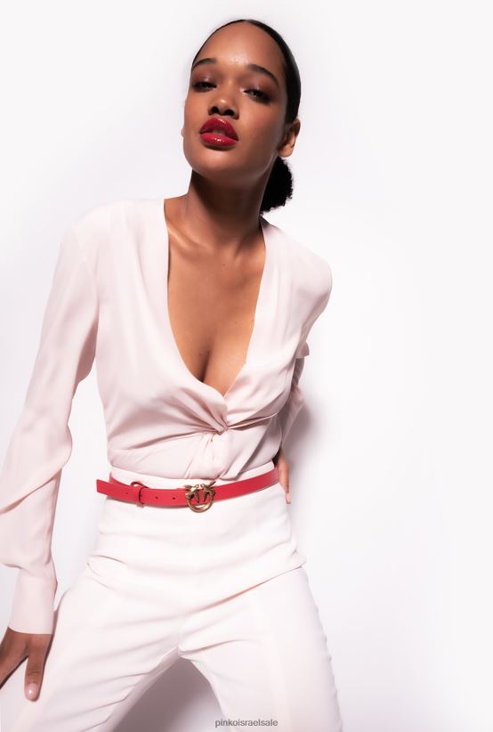 חולצות | Pinkoורד פרפה אפרסק חולצת משי עם פירוט טוויסט 4J84TD285