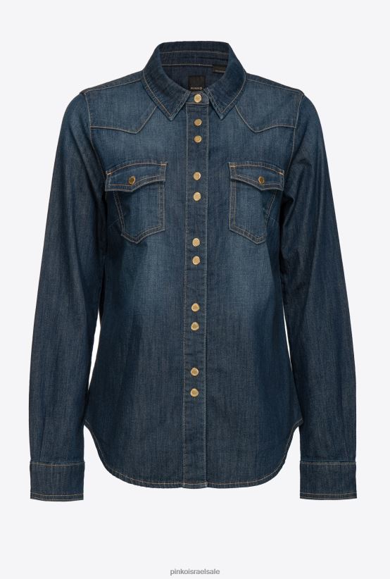 חולצות | Pinkoאינדיגו בגוון כחול חולצת ג'ינס אריג בהירה 4J84TD312