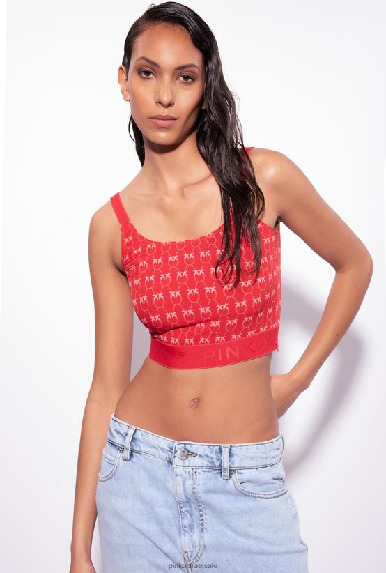 למעלה | Pinkoאדום/ורוד עליונית מונוגרמה 4J84TD367