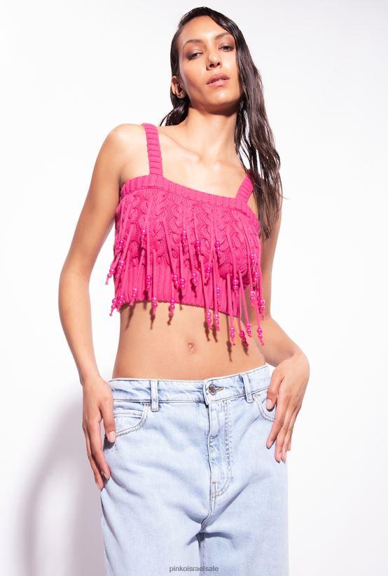 סוודרים | Pinkoאדום פטל עליונית סרוגה עם פירוט חרוזים 4J84TD417