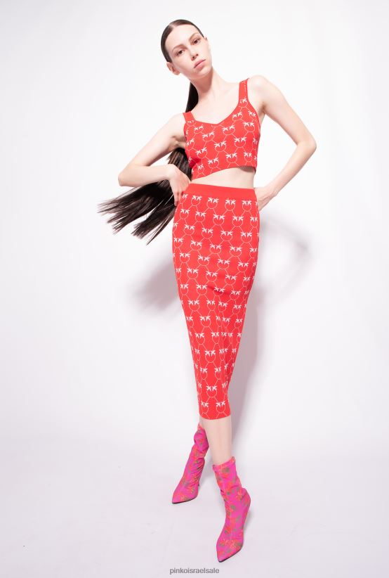 למעלה | Pinkoאדום/ורוד טופ ג'קארד מונוגרם 4J84TD423