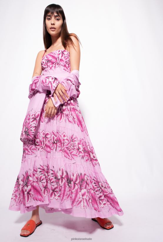 שמלות ארוכות | Pinkoגשם בערב שמלת מוסלין בהדפס טרופי 4J84TD44