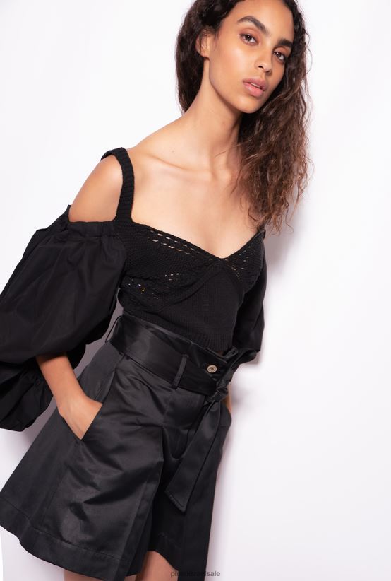 למעלה | Pinkoלימוזינה שחורה טופ טריקו ופופלין 4J84TD440