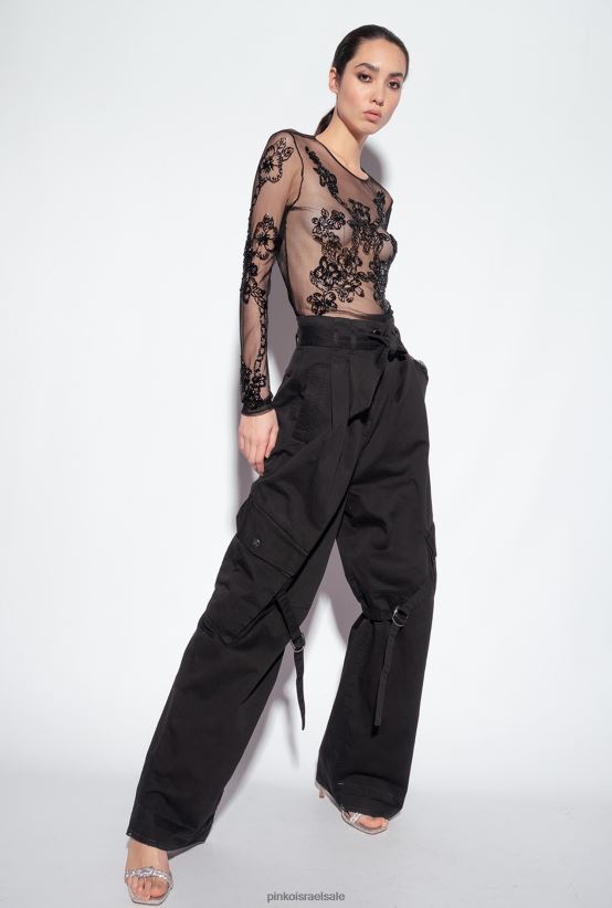 סוודרים | Pinkoלימוזינה שחורה טופ טול עם רקמת קעקוע 4J84TD461