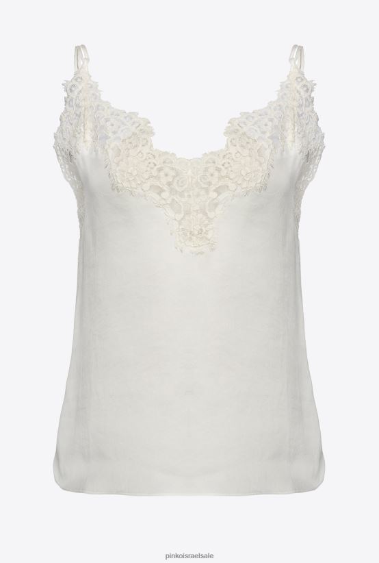 למעלה | Pinkoענן לבן חלק עליון סאטן ותחרה 4J84TD479