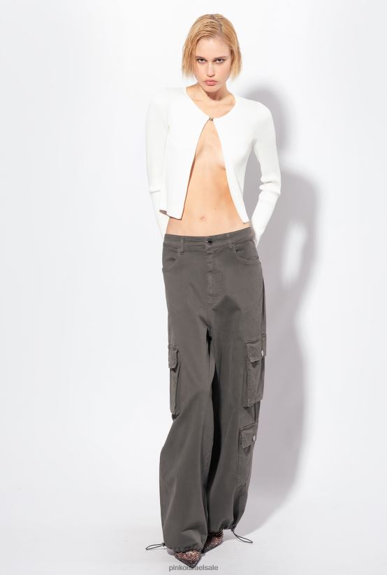 קרדיגן | Pinkoמשי לבן קרדיגן פתוח עם צלעות 4J84TD513