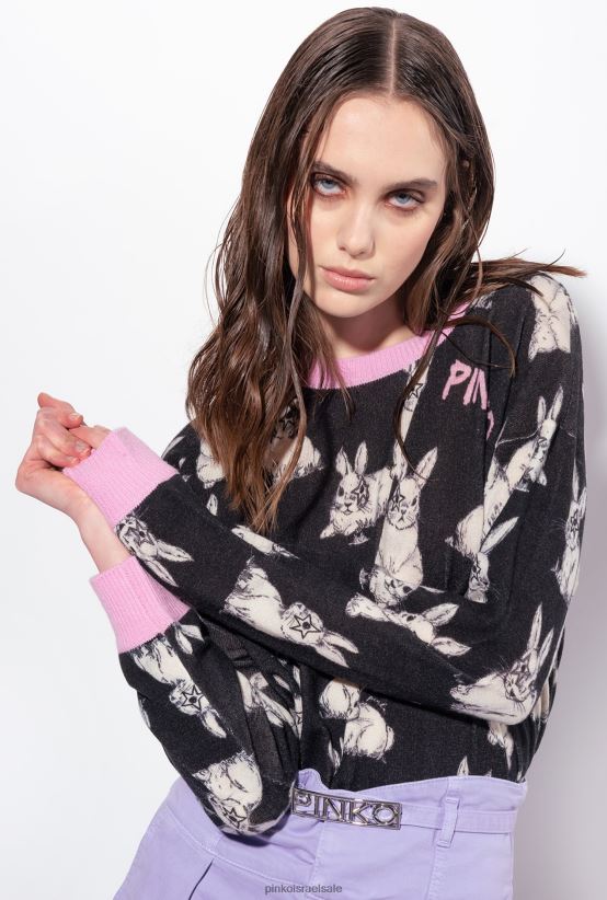 מגשרים | Pinkoשחור/אפור/לבן סוודר ארנב 4J84TD547