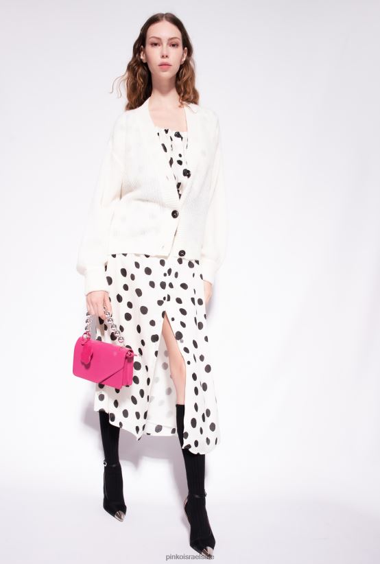 קרדיגן | Pinkoמשי לבן קרדיגן סרוג צלעות קצוץ 4J84TD552