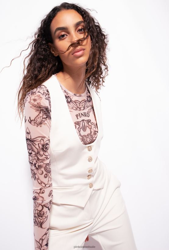 מעילים | Pinkoעשן ורוד לבן חזייה קצרה מבד טכני 4J84TD559