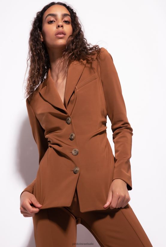 בלייזרים | Pinkoחום - תחש בלייזר דק בגזרה מבד טכני 4J84TD576