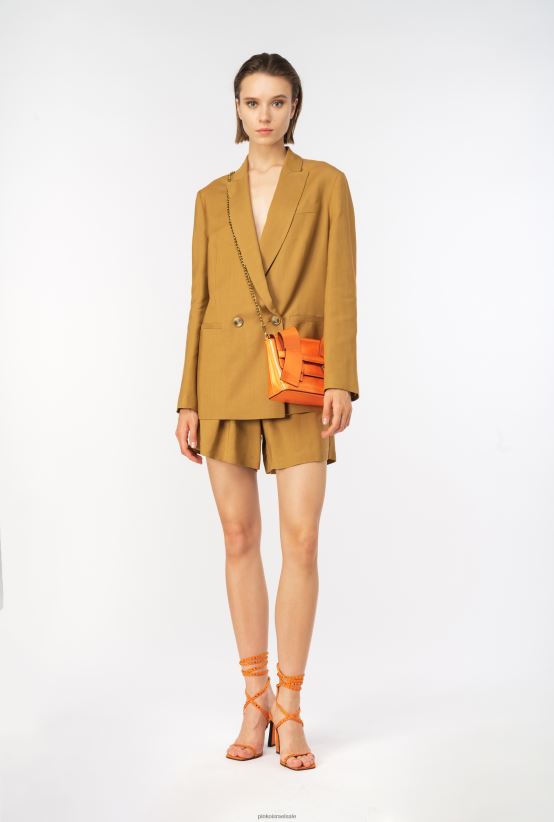 ז'קטים קז'ואל | Pinkoחרדל ויסקוזה זורמת ופשתן 4J84TD592