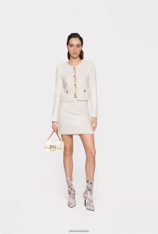 ז'קטים קז'ואל | Pinkoעשן ורוד לבן ז'קט טוויד קצר בדוגמת 4J84TD613