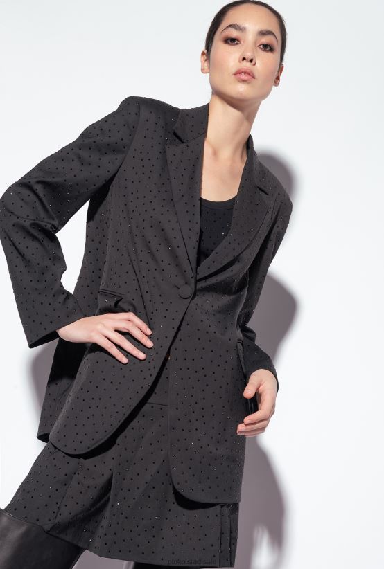 בלייזרים | Pinkoלימוזינה שחורה בלייזר מלא ריינסטון של גלריה 4J84TD619