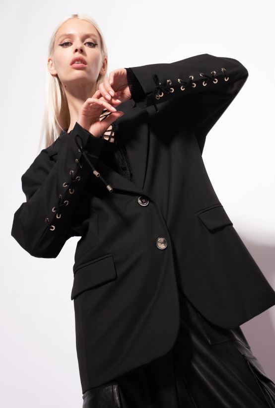 בלייזרים | Pinkoלימוזינה שחורה בלייזר עם שרוול שרוולים 4J84TD637