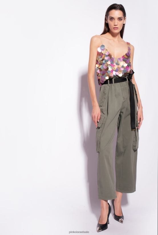 מכנסיים קז'ואל | Pinkoירוק ברוש מכנסי קרגו במידות גדולות 4J84TD648