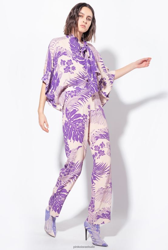 מכנסיים קז'ואל | Pinkoעירום/סגול מכנסיים בהדפס טרופי 4J84TD654