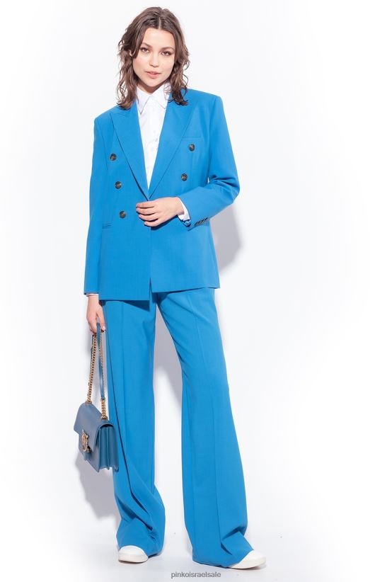 מכנסיים קז'ואל | Pinkoבמאי כחול מכנסי צמר עם רגליים רחבות 4J84TD694