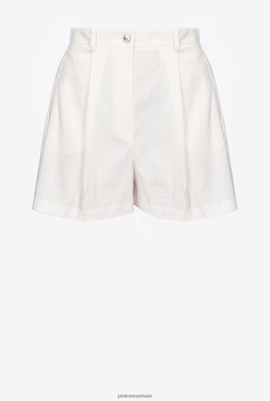 מכנסיים קצרים | Pinkoענן לבן מכנסי פשתן קצרים מתיחה 4J84TD702