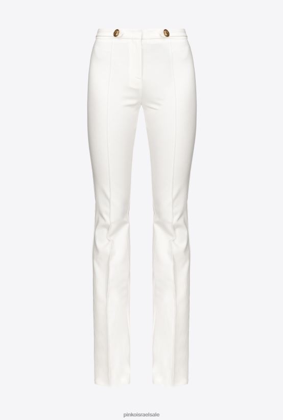 מכנסיים קז'ואל | Pinkoלבן כשלג מכנסיים מתרחבים עם כפתורים 4J84TD734