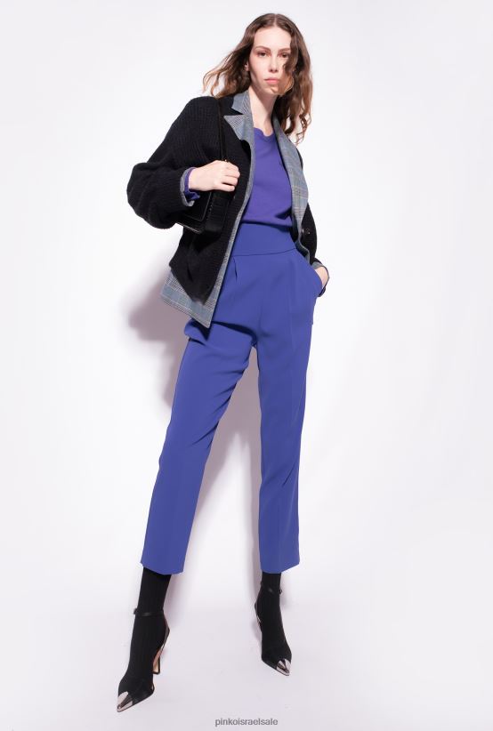 מכנסיים קז'ואל | Pinkoכחול ספקטר מכנסי קרפ עם מותניים גבוהים 4J84TD743