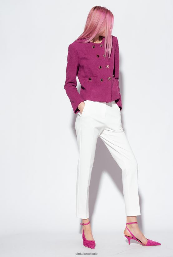 מכנסיים קז'ואל | Pinkoלבן כשלג מכנסיים מונוכרום בגזרה דקיקה 4J84TD780