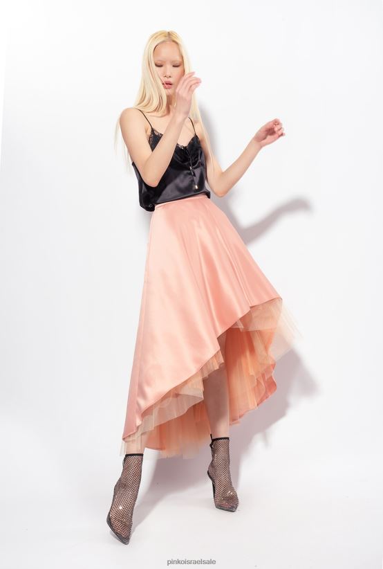 חצאיות באורך אמצע השוק | Pinkoקמיע עלה חצאית מקסי דוכסית עם בד טול 4J84TD814