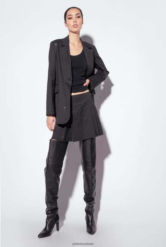 חצאיות מיני | Pinkoלימוזינה שחורה חצאית מיני מלאת ריינסטון של גלריה 4J84TD815