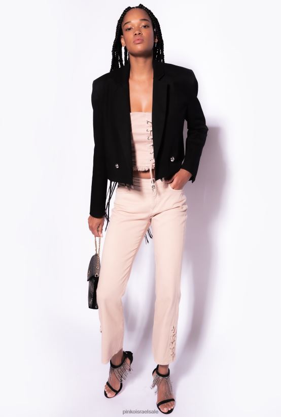 ג'ינס | Pinkoרוגבי בז' מכנסי מגפיים עם שרוכים בתחתית 4J84TD816