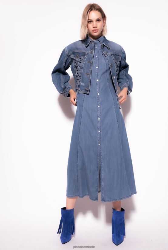 ז'קטים קז'ואל | Pinkoשטיפת וינטג' בינונית ז'קט ג'ינס עם שרוכים 4J84TD817