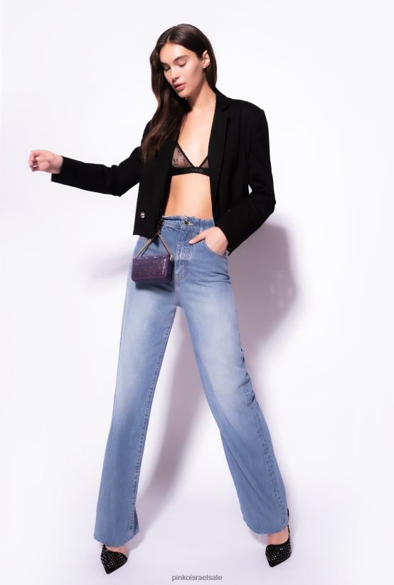 ג'ינס | Pinkoשטיפת אבן קלה-בינונית ג'ינס רחב עם מותניים גבוהים 4J84TD850