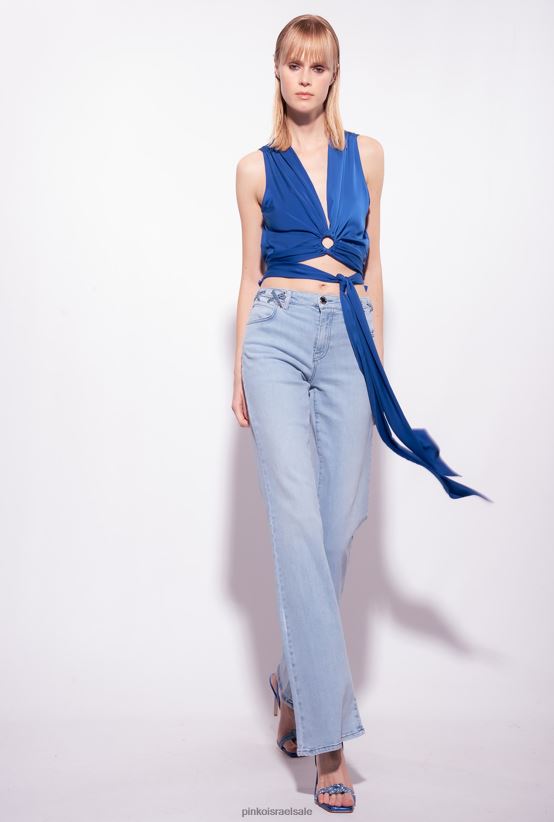 ג'ינס | Pinkoשטיפת וינטג' קלה ג'ינס מתרחב עם שרוכים 4J84TD854