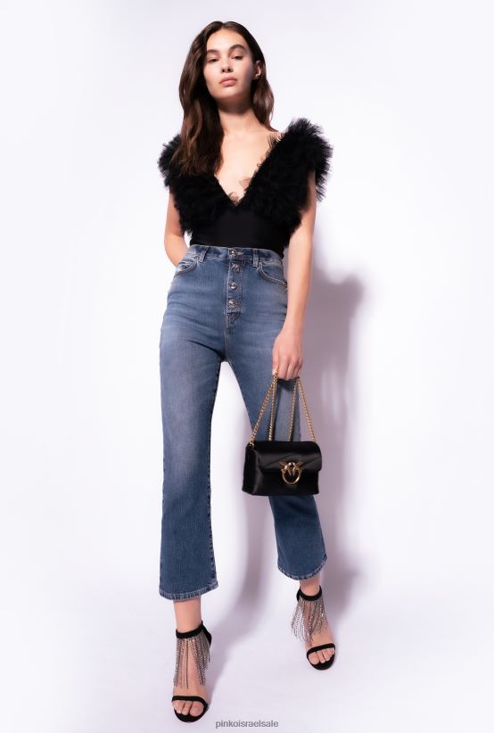 ג'ינס | Pinkoכביסה קלה בינונית מכנסי ג'ינס עם כפתורים מעורבים 4J84TD857