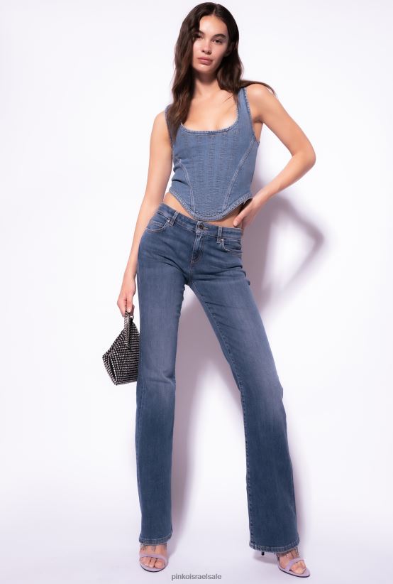 ג'ינס | Pinkoכביסה באמצע כהה ג'ינס עם מותניים נמוכים מתרחבים 4J84TD863