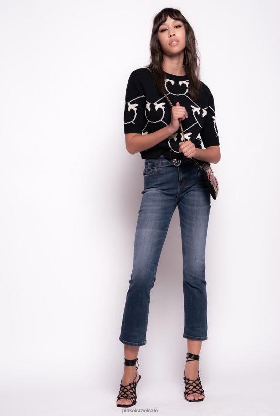 ג'ינס | Pinkoכחול מוסטרין מכנסי ג'ינס עם חגורת ציפורי אהבה 4J84TD895