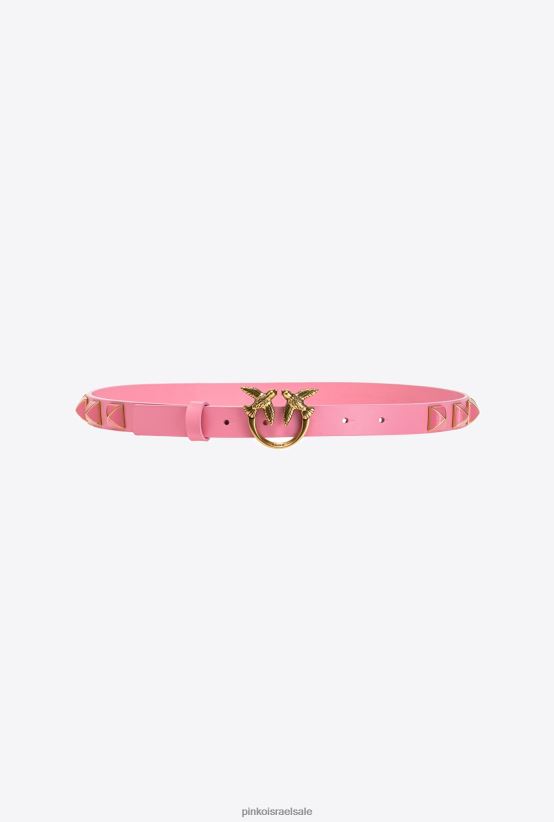חגורות | Pinkoורוד ימי-זהב עתיק חגורת ציפורי אהבה דקה עם ניטים 4J84TD985