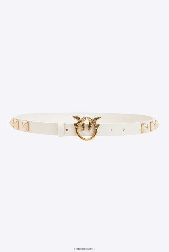 חגורות | Pinkoזהב לבן-עתיק חגורת ציפורי אהבה דקה עם ניטים 4J84TD986