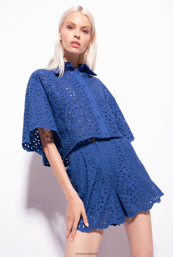 חולצות | Pinkoכְּחוֹל חולצת broderie anglaise קצוצה 4J84TD287