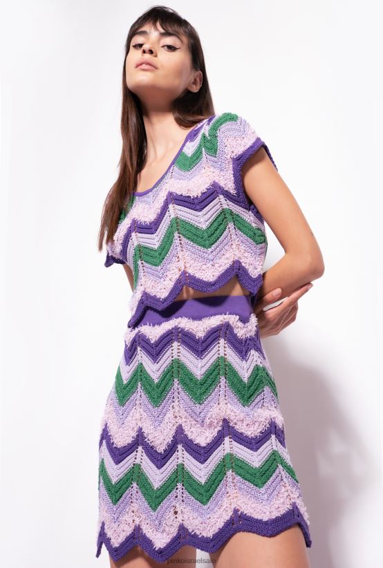 למעלה | Pinkomult. ירוק/לילך קרושה קרופ טופ 4J84TD340