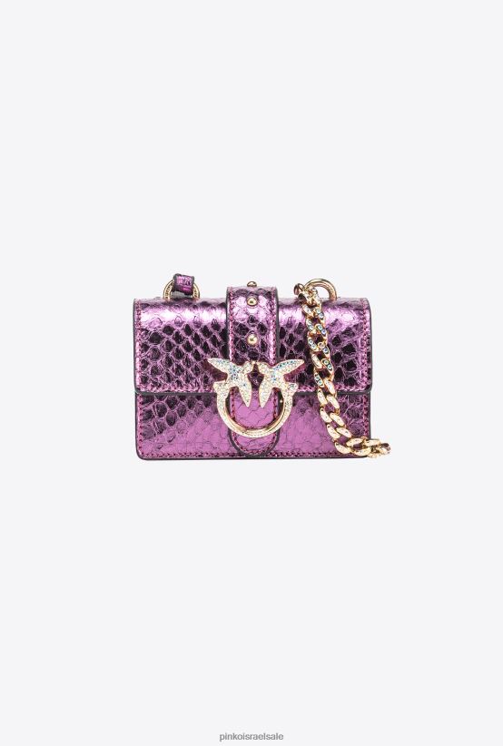 תיקי microlove | Pinkoזהב סגול מבריק גלריה למינציה זוחל מיקרו אהבה תיק אחד 4J84TD1234